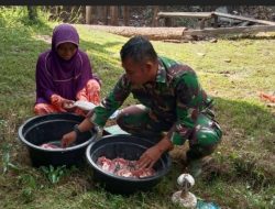 Eratkan Kemanunggalan, Satgas TMMD Reguler Ke-116  Belajar Buat Ikan Asin Bersama Warga