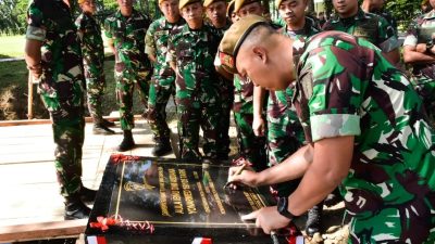 Letkol Arm Edi Yulian Budiargo Resmikan Pembangunan Aula Batalyon Armed 19 Bogani