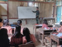 Tambah Wawasan Anak – Anak Perbatasan, Satgas Pamtas RI – Mly Yonarmed 10/ Bradjamusti Laksanakan Giat Gadik