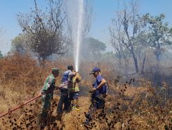 Babinsa Koramil Cepogo Bantu Padamkan Kebakaran Lahan