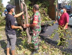 Babinsa Kemlayan Pelopri Kerja Bakti Dengan Warganya