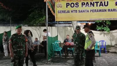 Berikan Rasa Aman dan Nyaman Saat Ibadah Natal, Personel Jajaran Kodim 0724 Boyolali Laksanakan Pengamanan