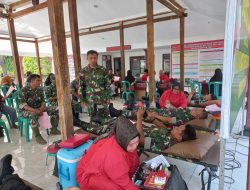 Satgas TMMD Gelar Bakti Sosial Donor Darah di Desa Gunung