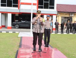 Kapolres Labuhanbatu Pimpin Apel Pelepasan Personel BKO Brimob di Polres Labuhanbatu