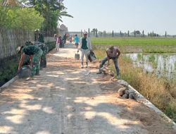 Kejar Target Finishing, Berm Rabat Beton Jalan di Dk. Pabrik, Desa Wirun Terus dilakukan Pengurugan