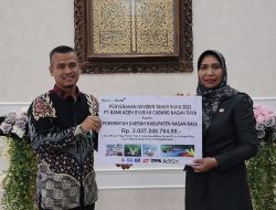 Pemkab Nagan Raya Provinsi Aceh Terima Dividen Atas laba Bersih Bank Aceh Syariah Tahun Buku 2023 Sebesar 2 Milyar Lebih