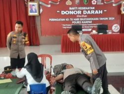 Polres Kampar Gelar Donor Darah dalam Rangka Hari Bhayangkara ke-78