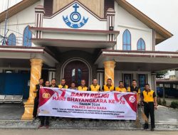 Menyambut Hari Hut Bhayangkara Ke 78, Polres Batubara Melaksanakan Kegiatan Bersih-Bersih Tempat Ibadah