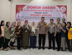 Polres Binjai Menggelar Donor Darah Menyambut Hari Bhayangkara ke-78 Tahun 2024