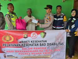 Menyambut Hari Bhayangkara ke 78, Polres Muara Enim Gelar Bakti Kesehatan untuk Disabilitas